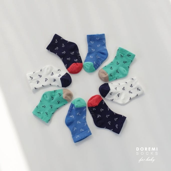 Doremi Socks - Korean Children Fashion - #prettylittlegirls - Waffle Marine Socks Set - 5