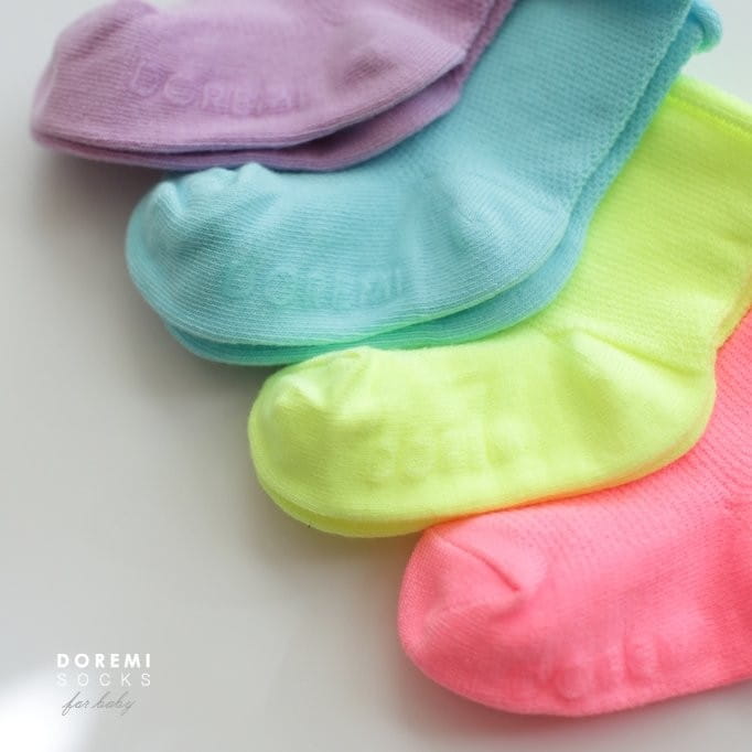 Doremi Socks - Korean Children Fashion - #stylishchildhood - Mesh Neon Socks Set - 9