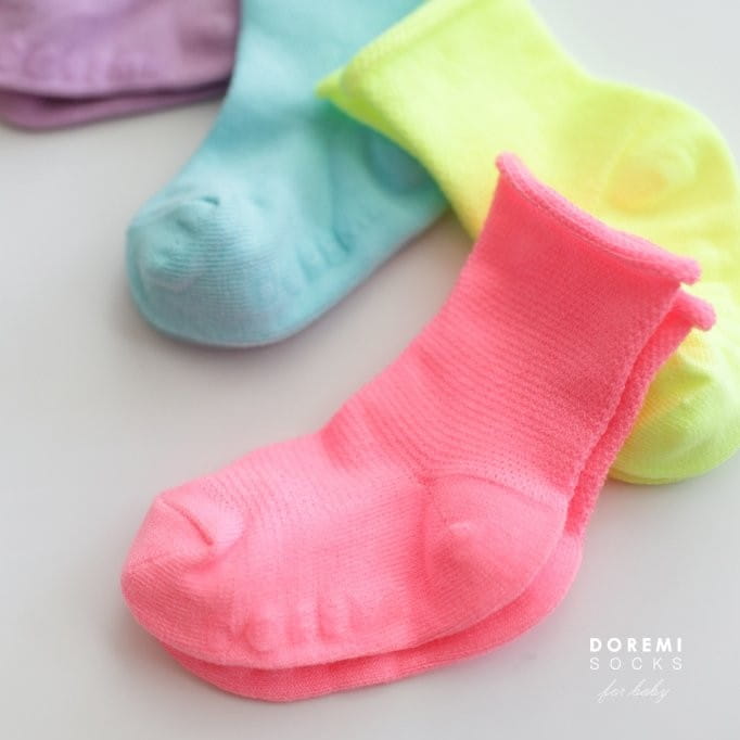 Doremi Socks - Korean Children Fashion - #todddlerfashion - Mesh Neon Socks Set - 7