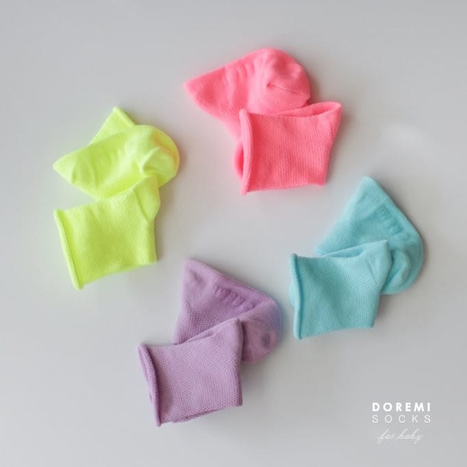 Doremi Socks - Korean Children Fashion - #toddlerclothing - Mesh Neon Socks Set - 8