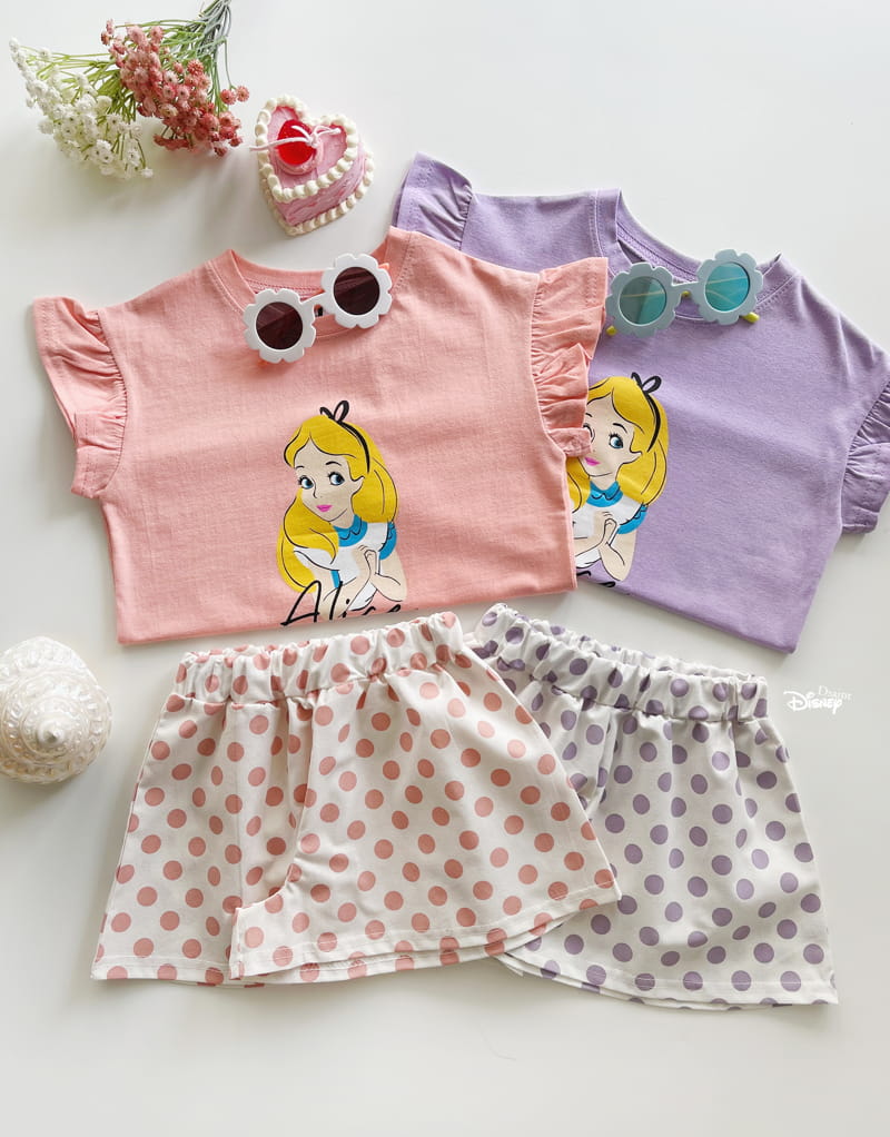 Dsaint - Korean Children Fashion - #designkidswear - Sharring Dot Alice Top Bottom Set - 2