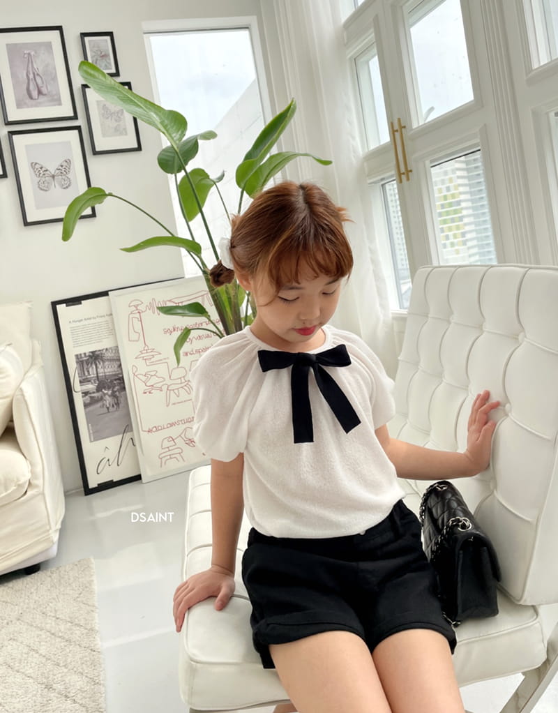 Dsaint - Korean Children Fashion - #littlefashionista - Pretty Ribbon Tee - 8
