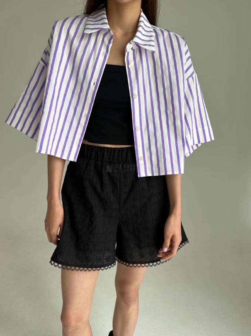 Elfin - Korean Women Fashion - #momslook - Stripes Mrine Shirt - 5