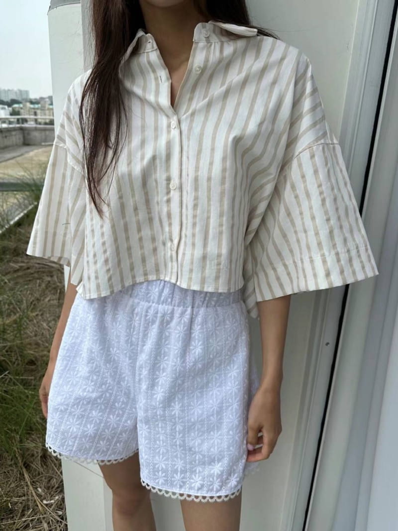 Elfin - Korean Women Fashion - #womensfashion - Stripes Mrine Shirt - 6