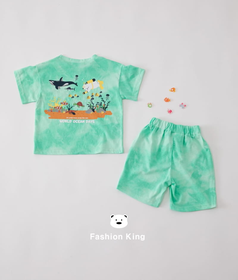 Fashion King - Korean Children Fashion - #minifashionista - Under The Sea Top Bottom Set - 2