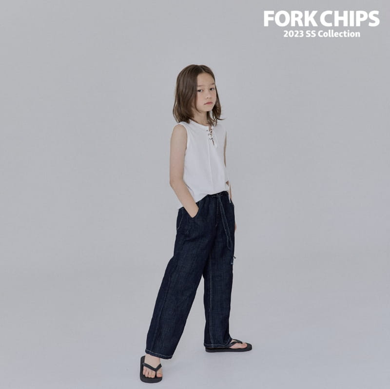 Fork Chips - Korean Children Fashion - #childofig - Air Linen Jeans - 7