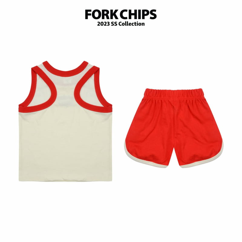 Fork Chips - Korean Children Fashion - #kidsshorts - Mango Top Bottom Set