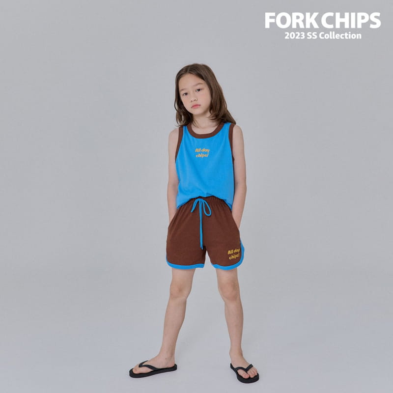 Fork Chips - Korean Children Fashion - #kidsstore - Mango Top Bottom Set - 2