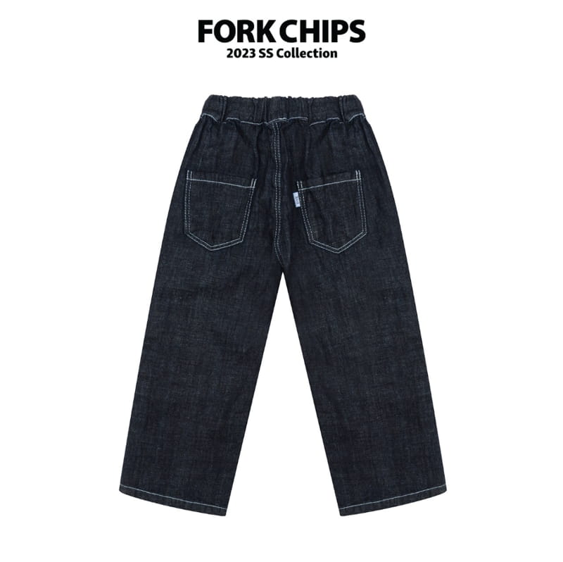 Fork Chips - Korean Children Fashion - #magicofchildhood - Air Linen Jeans