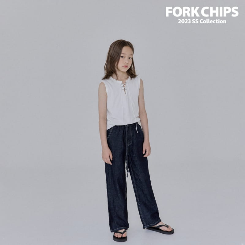 Fork Chips - Korean Children Fashion - #stylishchildhood - Air Linen Jeans - 6