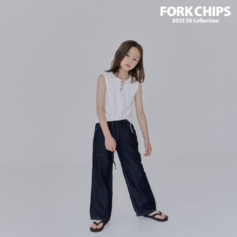 Fork Chips - Korean Children Fashion - #prettylittlegirls - Air Linen Jeans - 4