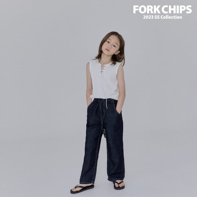 Fork Chips - Korean Children Fashion - #toddlerclothing - Air Linen Jeans - 5