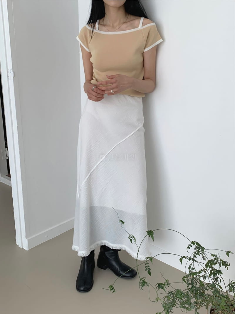 Fre - Korean Women Fashion - #womensfashion - Off Shoulder Knit Tee - 7