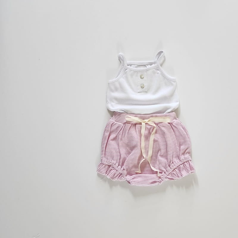 From J - Korean Baby Fashion - #onlinebabyboutique - Bloomer Sleeveless Top Bottom Set - 5