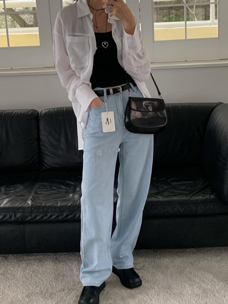 Giggle - Korean Women Fashion - #momslook - Slub Jeans - 2