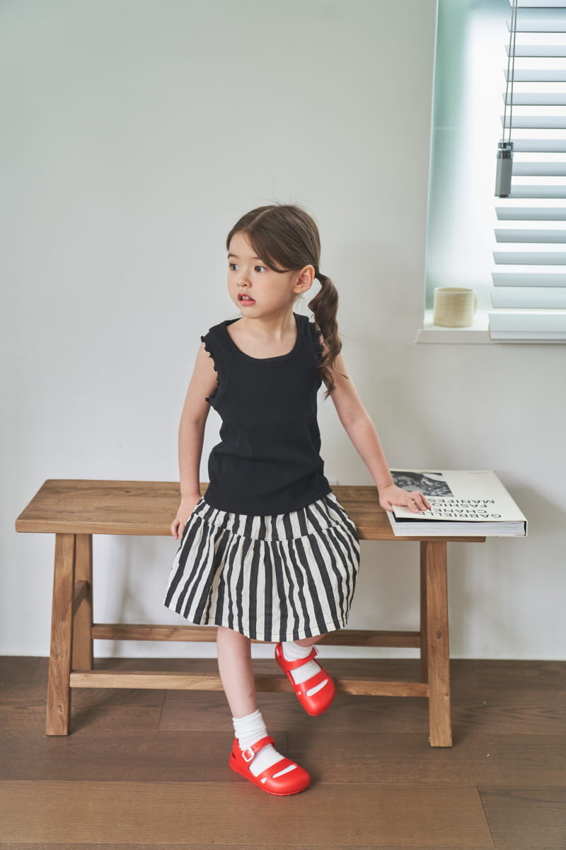 Green Tomato - Korean Children Fashion - #childofig - Streips Skirt - 6