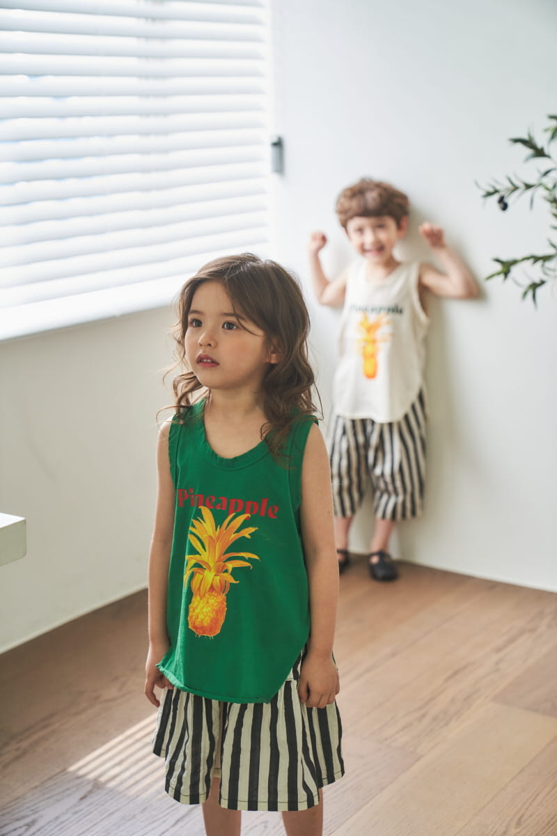 Green Tomato - Korean Children Fashion - #childrensboutique - Pineapple Sleeveless Tee - 4