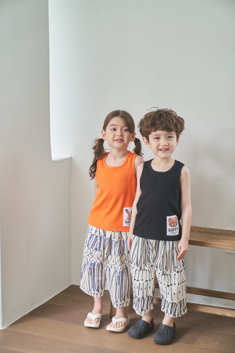 Green Tomato - Korean Children Fashion - #fashionkids - Rib Patch Sleeveless Tee - 7