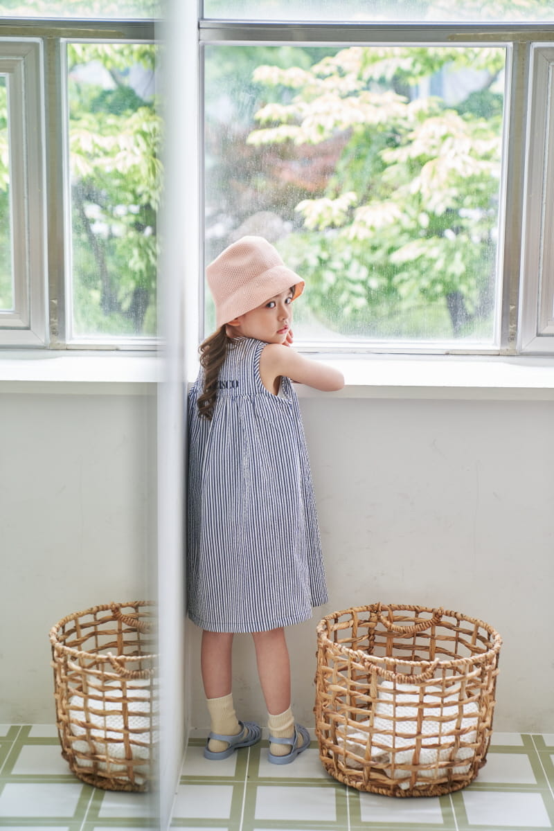 Green Tomato - Korean Children Fashion - #magicofchildhood - Stripes Sleeveless One-piece - 5