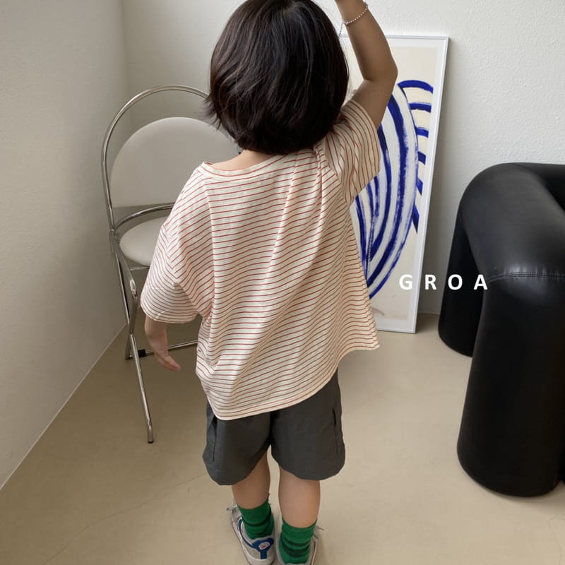 Groa - Korean Children Fashion - #childrensboutique - Summer Stripes Tee - 3