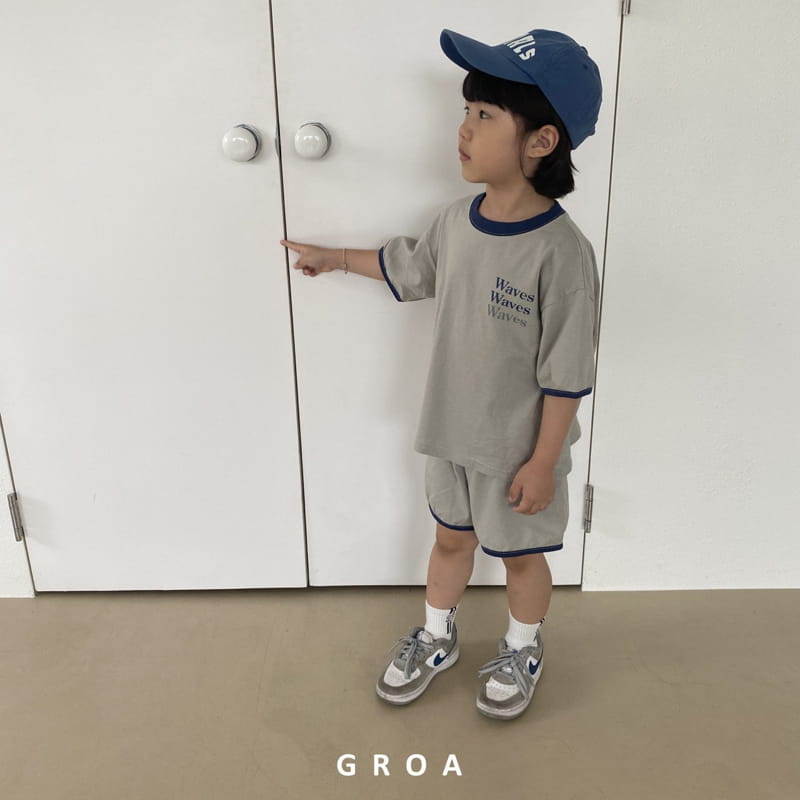 Groa - Korean Children Fashion - #discoveringself - Wave Top Bottom Set - 8