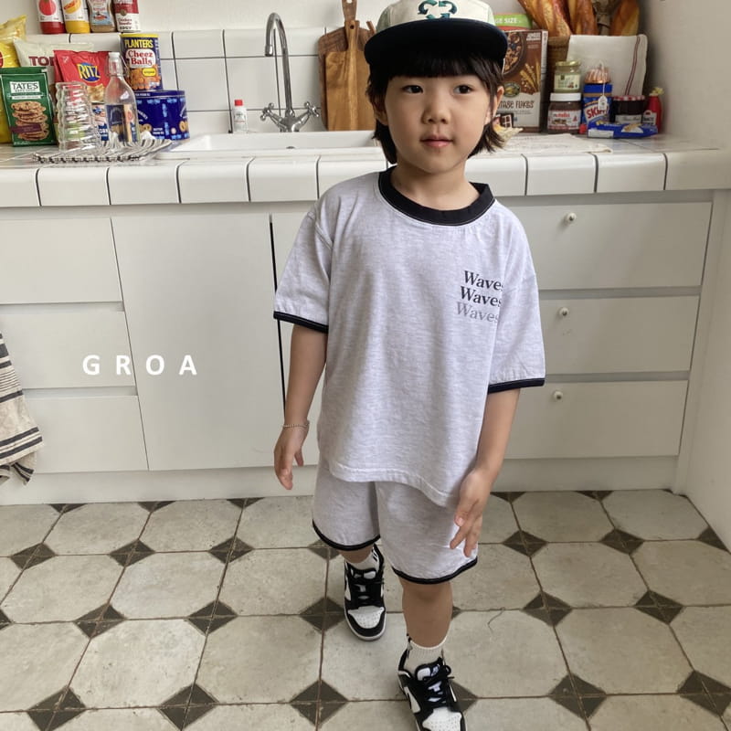 Groa - Korean Children Fashion - #kidzfashiontrend - Wave Top Bottom Set - 12