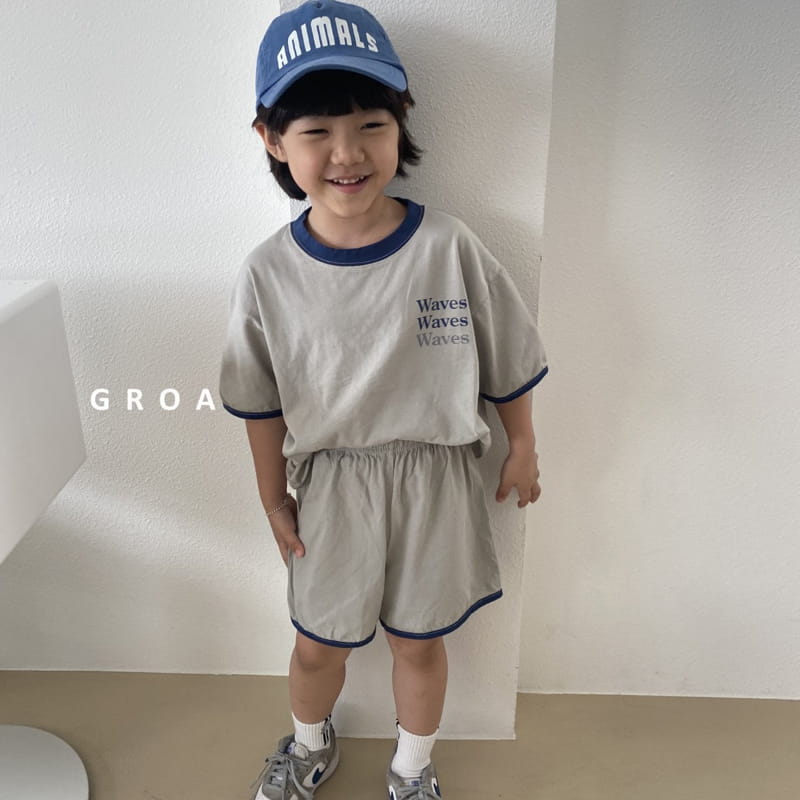 Groa - Korean Children Fashion - #toddlerclothing - Wave Top Bottom Set - 4