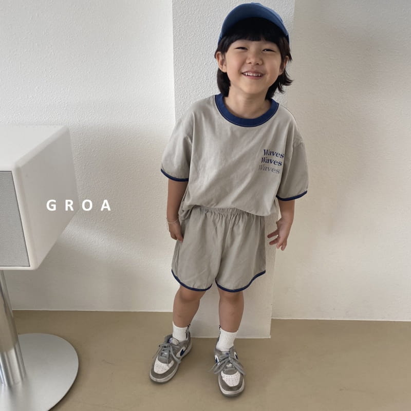 Groa - Korean Children Fashion - #todddlerfashion - Wave Top Bottom Set - 2