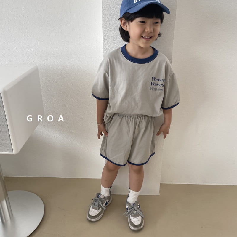 Groa - Korean Children Fashion - #toddlerclothing - Wave Top Bottom Set - 3