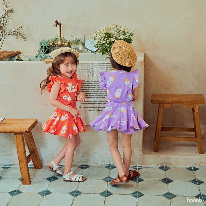Hanab - Korean Children Fashion - #Kfashion4kids - Swan Top Bottom Set - 7