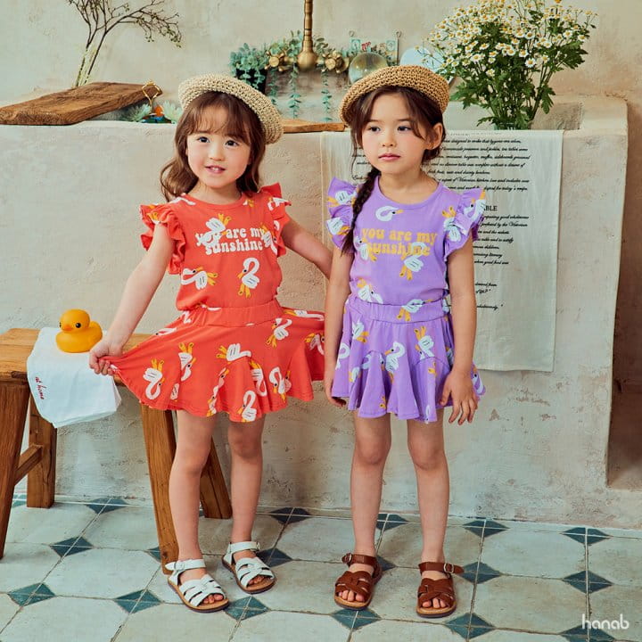 Hanab - Korean Children Fashion - #designkidswear - Swan Top Bottom Set