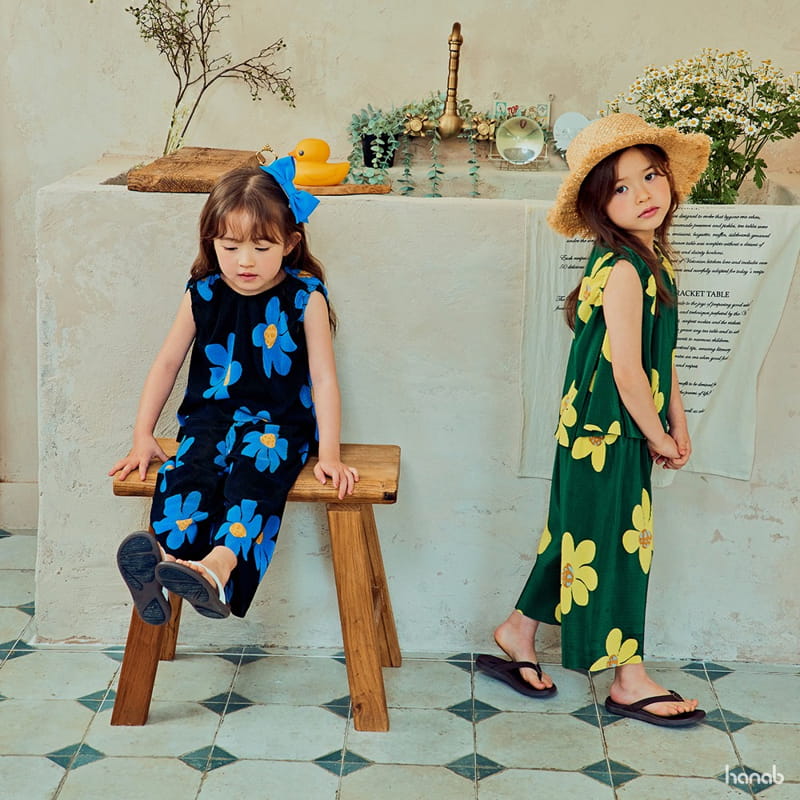 Hanab - Korean Children Fashion - #discoveringself - Big Flower Top Bottom Set - 3