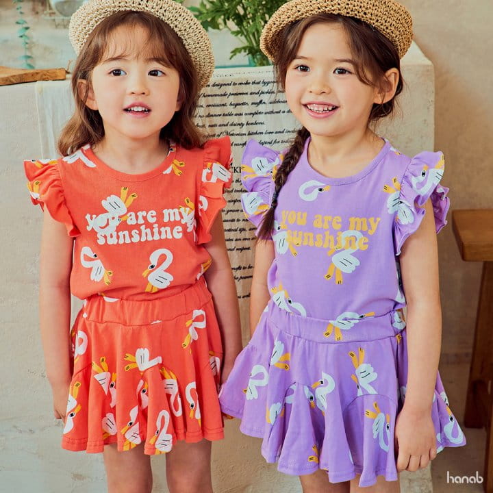 Hanab - Korean Children Fashion - #discoveringself - Swan Top Bottom Set - 2