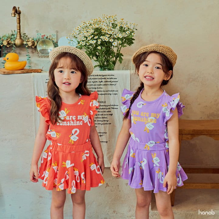 Hanab - Korean Children Fashion - #kidzfashiontrend - Swan Top Bottom Set - 6