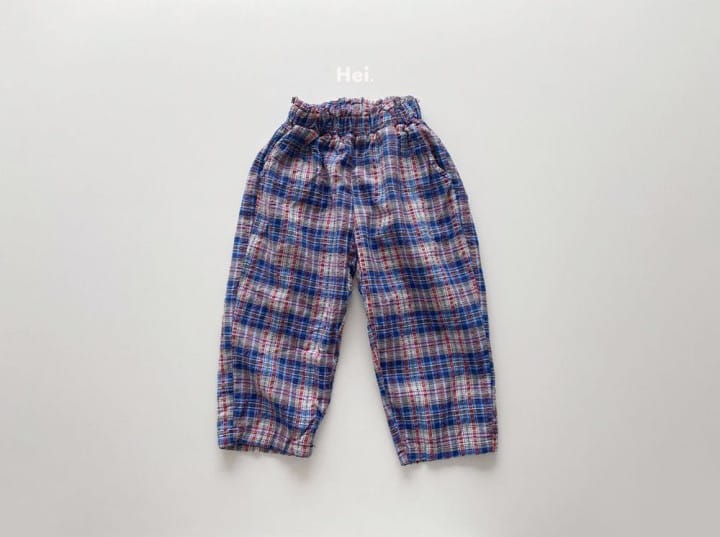 Hei - Korean Children Fashion - #childrensboutique - Check Hoodle Cropped Pants