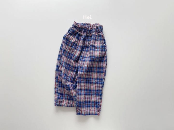 Hei - Korean Children Fashion - #discoveringself - Check Hoodle Cropped Pants - 4