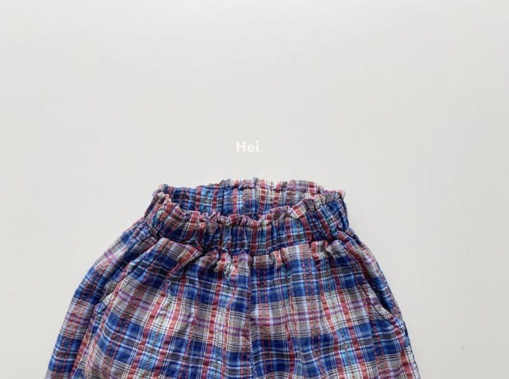 Hei - Korean Children Fashion - #kidsshorts - Check Hoodle Cropped Pants - 5
