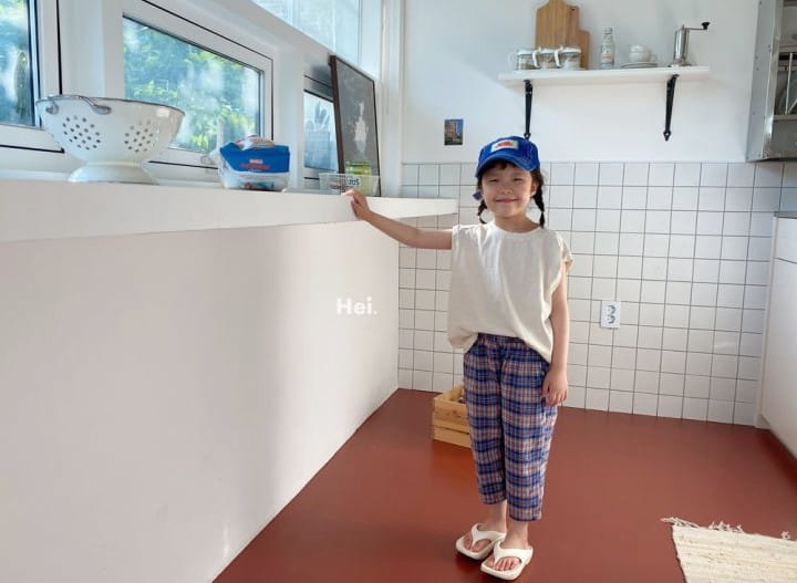 Hei - Korean Children Fashion - #magicofchildhood - Check Hoodle Cropped Pants - 10