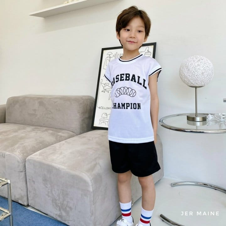 Jermaine - Korean Children Fashion - #discoveringself - Baseball Sleeveless Short Sleeves Pants Set - 7