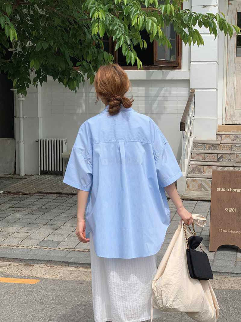 Jkichi - Korean Women Fashion - #momslook - Stripes Shirt - 3