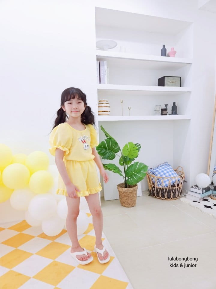 Lalabongbong - Korean Children Fashion - #kidsshorts - Bunny Top Bottom Set - 7