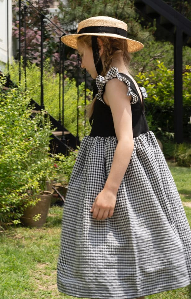Le Bev - Korean Children Fashion - #kidzfashiontrend - Wing Check One-piece Black - 4