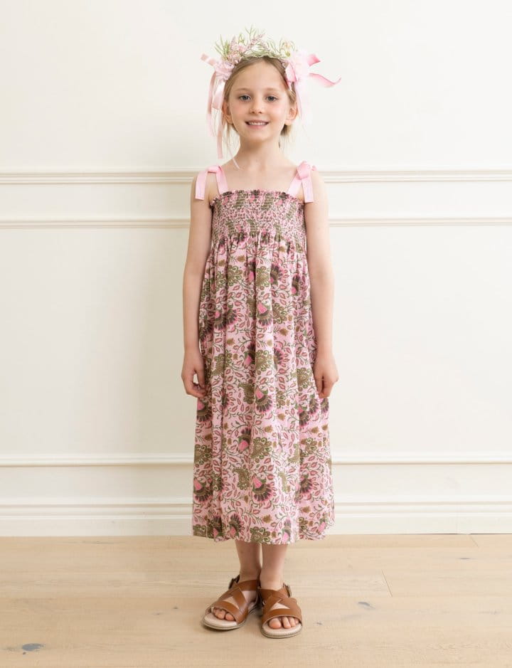 Le Bev - Korean Children Fashion - #childrensboutique - Ribbon Paisley Pink Gold One-piece - 7
