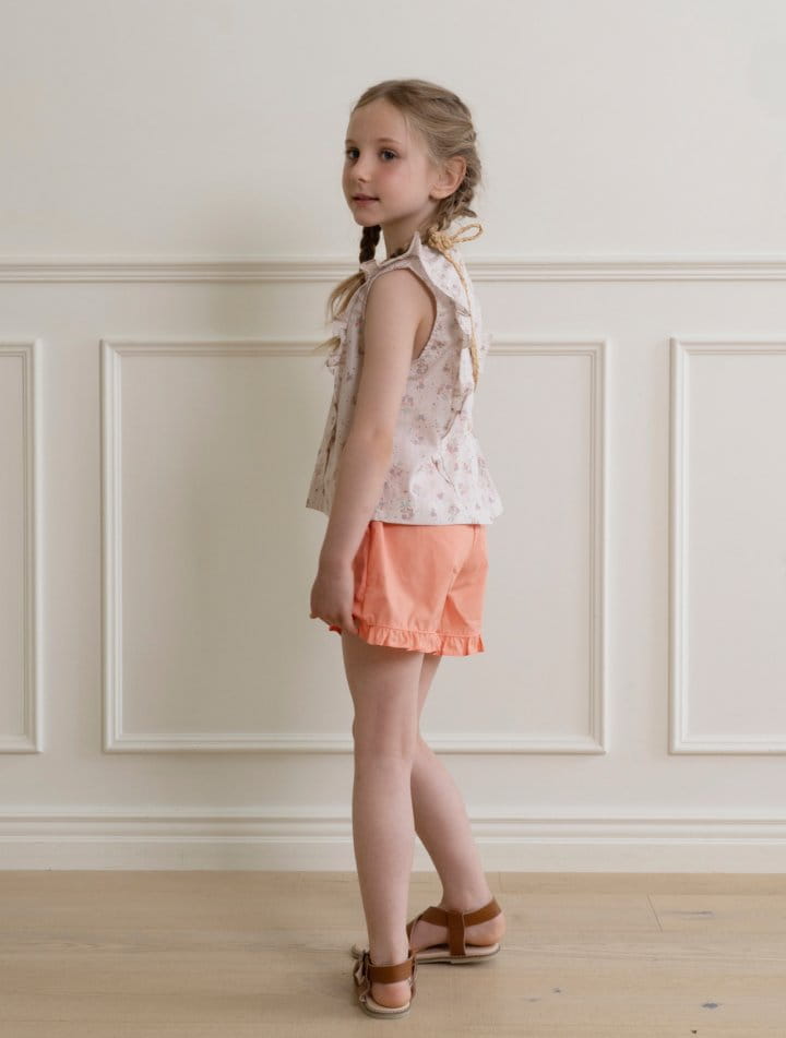 Le Bev - Korean Children Fashion - #kidsshorts - Cotton Frill Shorts Orange - 2