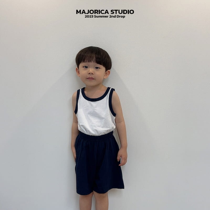 Majorica - Korean Children Fashion - #Kfashion4kids - Piping Sleeveless Short Sleeves Bottom Set - 11