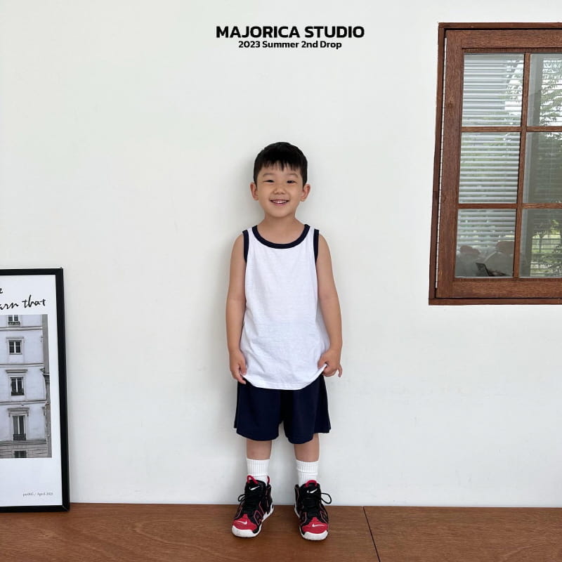 Majorica - Korean Children Fashion - #fashionkids - Piping Sleeveless Short Sleeves Bottom Set - 7