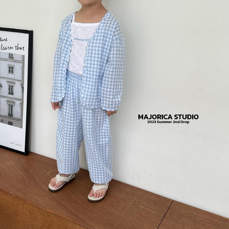 Majorica - Korean Children Fashion - #kidsshorts - Gobang Sleeveless Cardigan Pants Set - 7