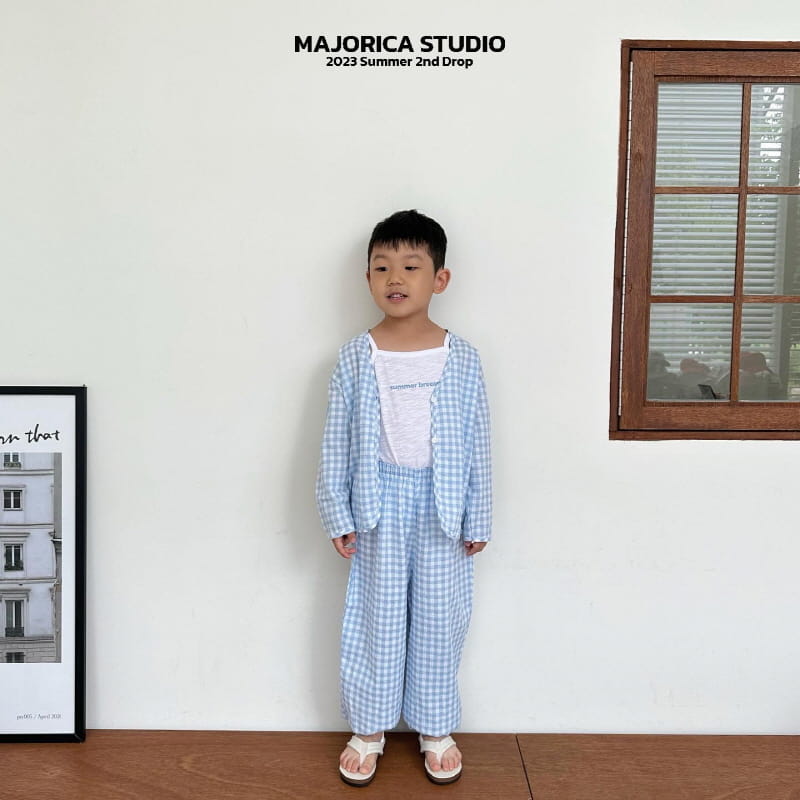 Majorica - Korean Children Fashion - #kidsstore - Gobang Sleeveless Cardigan Pants Set - 8