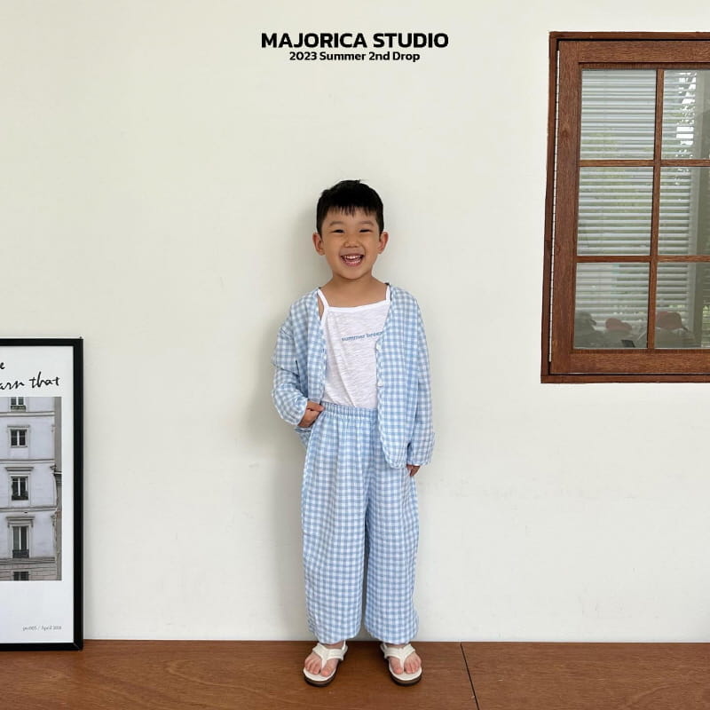 Majorica - Korean Children Fashion - #littlefashionista - Gobang Sleeveless Cardigan Pants Set - 11