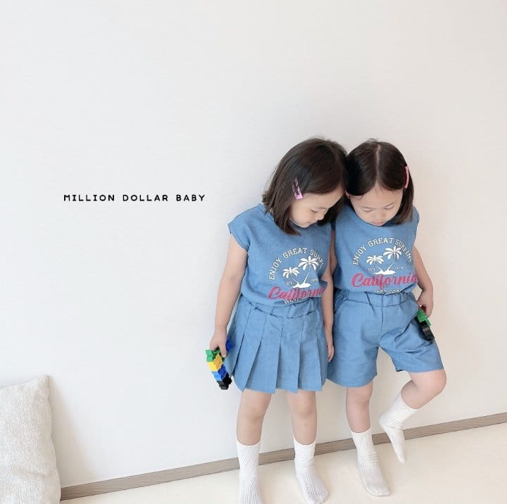 Million Dollar Baby - Korean Children Fashion - #Kfashion4kids - Denim Summer Pants Set - 5